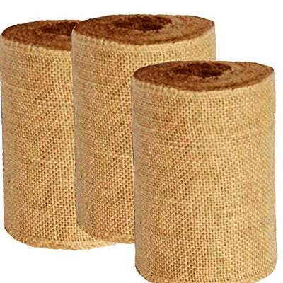 AAYU Natural Burlap Ribbon Roll 5.5 Inches X 5 Yards Pack of 3 Organic Jute Ribbon for Crafts Gift Wrapping Wedding