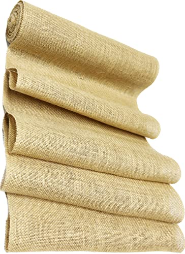 AAYU Burlap Table Runner for Outdoor Party 14 Inch x 30 ft, Wide and Long Burlap (14 inch X 360 inch)