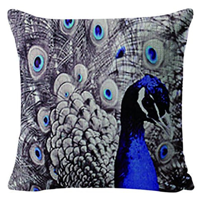 AAYU Peacock Design Pillow Covers 4 18 X 18 Inch | 45 X 45 cm | 4 Piece Set | Digital Printed | Prime Quality Pillow Cover | Both Sides Printed