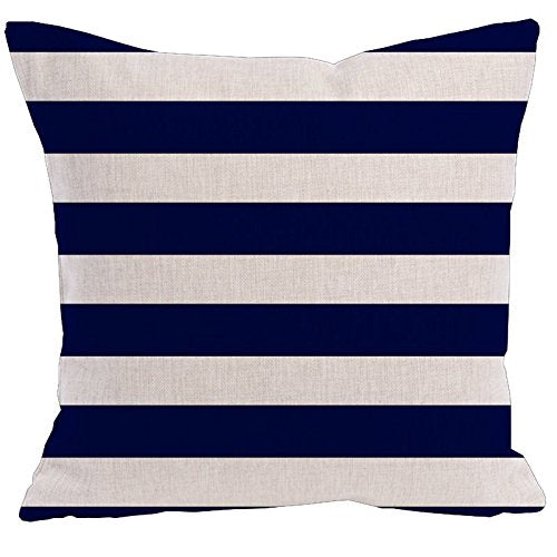 AAYU Striped Decorative Throw Pillow Covers 20 x 20 Inch Set of 2 Red and Blue Linen Cushion Covers for Couch Sofa Bed Home Decor