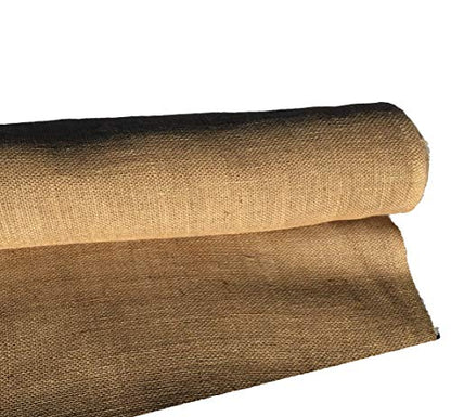 AAYU Burlap Fabric Aisle-Runner 34&quot; by 60 feet Roll | 34 inch x 20 Yards | 10 oz | No Fray | Eco-Friendly, Natural Burlaps Roll | Landscaping Barriers | Gardening | Narrow Aisle Runner (60 feet)
