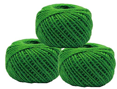 AAYU Natural Green Jute Twine Ball | 4 Ply 328 Feet Each I Pack of 6 | Perfect for Arts Crafts Gift Packing Materials Gardening Applications DIY Decoration Embellishments