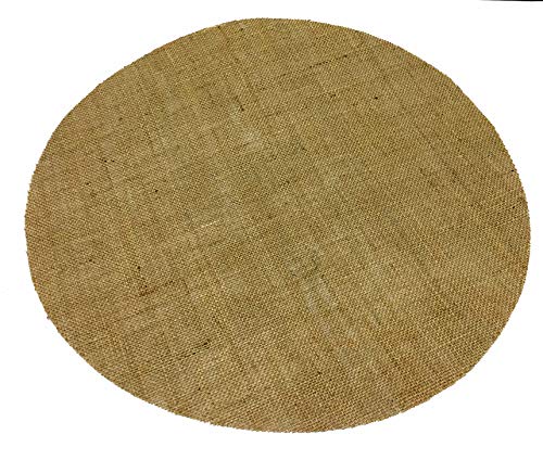 AAYU 4 Pack 17 inch Round Burlap placemats, rustics Dinning mats Full Circular 17" Dia Charger All raw Edges (17 Inch Circular)