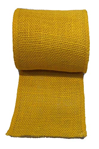 AAYU Natural Burlap Ribbon Roll 3 Inch x 5 Yards Yellow Jute Ribbon for Crafts Gift Wrapping Wedding