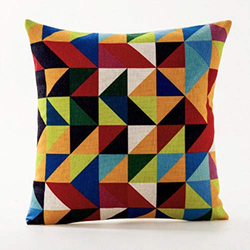 AAYU Geometric Pattern Decorative Throw Pillow Covers 18 x 18 Inch Set of 4 Linen Cushion Covers for Couch Sofa Bed Home Decor