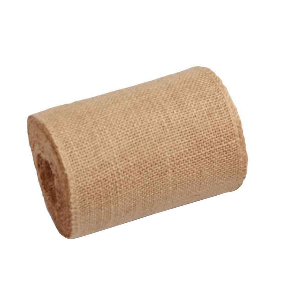 AAYU Natural Burlap Ribbon Roll 5 Inches x 10 Yards Organic Jute Ribbon for Crafts Gift Wrapping Wedding Decorations