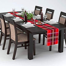Load image into Gallery viewer, AAYU 9 feet Check Table Runners 108-inches Red and Black 14 x 108 Tartan Plaid Runner for Family Dinner or Gatherings, Indoor/Outdoor Use, Daily Use| Yarn Dyed High GSM Fabric (Red &amp; Black-3)
