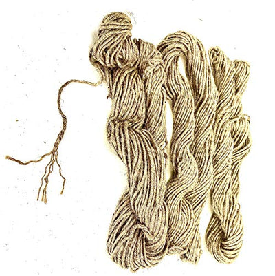 AAYU 3 Pack -5 ply 600 ft Thick Jute Burlap Rope Twine in Hanks, 200 feet Each Bundle Total 600-feet Package Heavy Garden Twine 3-4mm String for Craft, Wrapping, Packing, Gardening 4mm Natural Twine