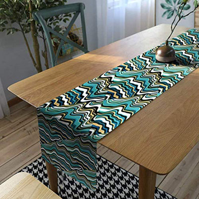 AAYU Geometric Imitation Linen Table Runner 14 x 108 Inch Runner for Everyday, Dinner Party, Outdoor Dining, Events, Decor