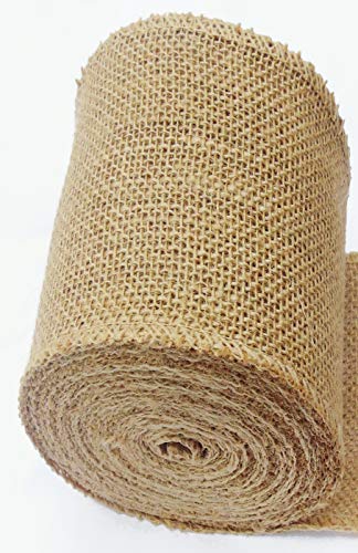 AAYU Natural Burlap Ribbon Roll 6 Inches X 5 Yards Pack of 3 Organic Jute Ribbon for Crafts Gift Wrapping Wedding