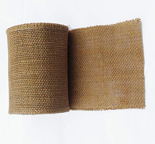 AAYU Natural Burlap Ribbon Roll 6 Inches X 5 Yards Pack of 3 Organic Jute Ribbon for Crafts Gift Wrapping Wedding