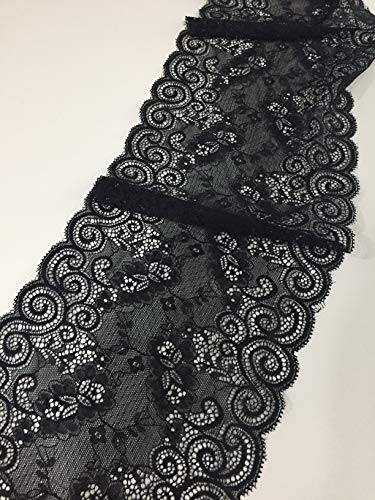 Black Floral lace 7 Inch X 5 Yards