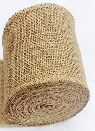 Natural Jute Burlap Ribbon Roll for Craft Decoration | Burlap Roll Jute | Jute Ribbon Roll - 6 Inches X 5 Yards Pack of 3