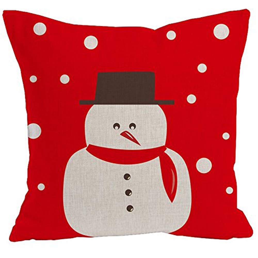 AAYU Snowman Decorative Throw Pillow Covers 20 x 20 Inch Set of 2 Linen Cushion Covers for Couch Sofa Bed Home Decor