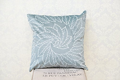 Velvet Decorative Throw Pillow Covers | Leaf Printed Cushion Cover for Couch Sofa and Bed