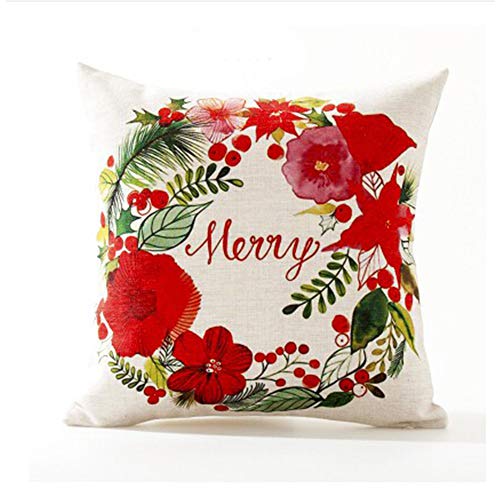 AAYU Christmas Decorative Throw Pillow Covers 18 x 18 Inch Set of 4 Linen Cushion Covers for Couch Sofa Bed Home Decor