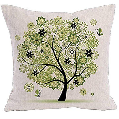 AAYU Tree Decorative Throw Pillow Covers 20 x 20 Inch Set of 2 Green and Blue Linen Cushion Covers for Couch Sofa Bed Home Decor