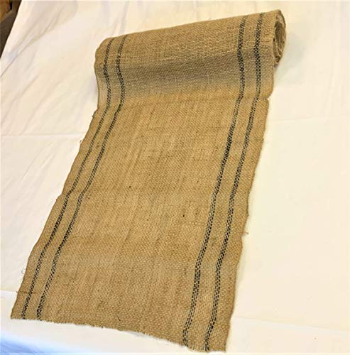 AAYU Burlap Table Runner, 2 Black Stripes Inlay on Both Edges Size: 14 Inch X 72 Inch | Classic, Rustic, No Fray | Vintage Sack Design Wedding Yute Table Runners (14 Inch X 72 inch)
