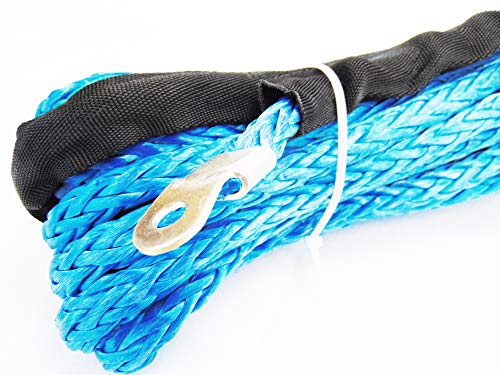 Jutemill Synthetic Winch Rope 1/2 Inch X 50 ft Blue. Recovery Cable for ATV UTV SUV 4 Truck Hitch, Boat Trailer, Tow Rope, Ramsey Replacements (1/2&quot; x 50ft, Blue)