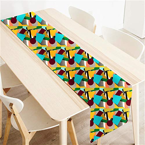 AAYU Geometric Imitation Linen Table Runner 14 x 108 Inch Runner for Everyday, Dinner Party, Outdoor Dining, Events, Decor