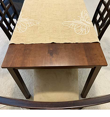 AAYU Burlap Square Tablecloth 50 x 50 Inch No Fray Butterfly Printed Table Topper for Dining Table Rustic Party and Wedding Decorations Arts and Crafts