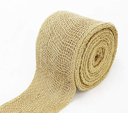 Burlap Ribbon Roll | Light Weave and Thin Jute Burlap | Burlap Fabric - Yards roll for Crafts AND Decoration