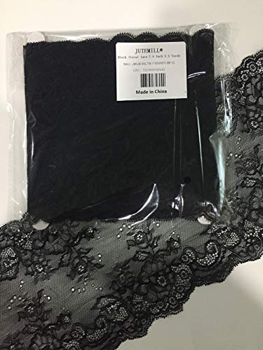 Black Floral lace 7.5 Inch X 5 Yards