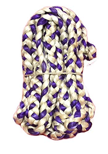 AAYU Hand Made Jute Braided Rope | 3 Strand | 1/2" x 30 feet per Hank (Violet Mix) | Indian Jute, Jute Threads | Jute Yarn Braided with Violet Color Jute Fiber