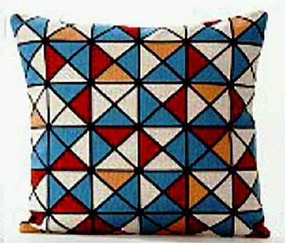 AAYU Geometric Pattern Decorative Throw Pillow Covers 18 x 18 Inch Set of 2 Linen Cushion Covers for Couch Sofa Bed Home Decor