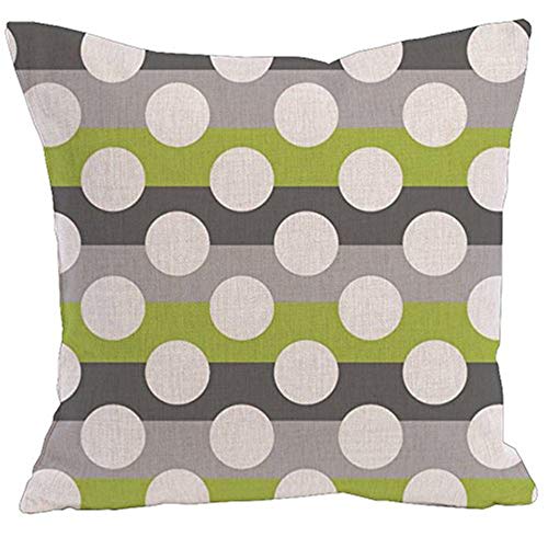 AAYU Polka Dot Decorative Throw Pillow Covers 20 x 20 Inch Set of 2 Green Grey and White Linen Cushion Covers for Couch Sofa Bed Home Decor