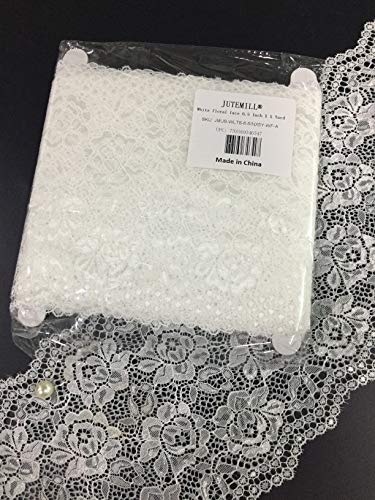 White Floral lace 6.5 Inch X 5 Yards