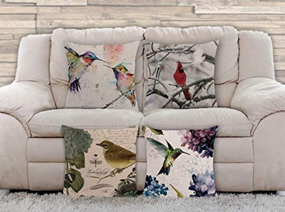 AAYU Decorative Large Pillow Covers Bird | Double Side HD Printing | High GSM Fabric | Square Throw Pillow Cushion Case for Living Room Sofa Couch Bedroom Car | 20 x 20 Inch 50 x 50 cm | Set of 4