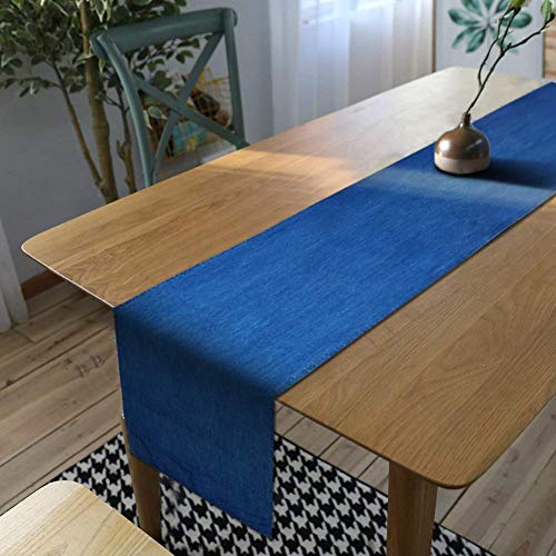 AAYU 13" x 108" Denim Table Runner Stone Washed Premium Quality Table Runner for Home Party Rustic Wedding Decorations (13 inch X 108 inch - Mid Wash)