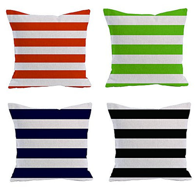 AAYU Decorative Throw pillow Cover Stripes 20 | Double Side HD Printing | High GSM Fabric | Square Throw Pillow Cushion Case for Living Room Sofa Couch Bedroom Car | 20 x 20 Inch 50 x 50 Cm | Set of 4