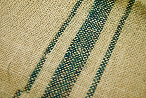 Natural Burlap Jute Runner Roll with green stripe | Burlap Fabric Table Runners