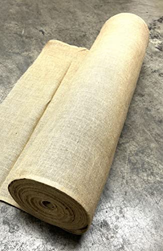AAYU Brand Premium 48&quot; Burlap Fabric roll 48 inch x 50 Yards (4 ft by 150ft) Tight Weaved Wedding and Craft Supplies Lawn Edging Eco-Friendly, Natural Jute |Plain Aisle Runner for Weddings