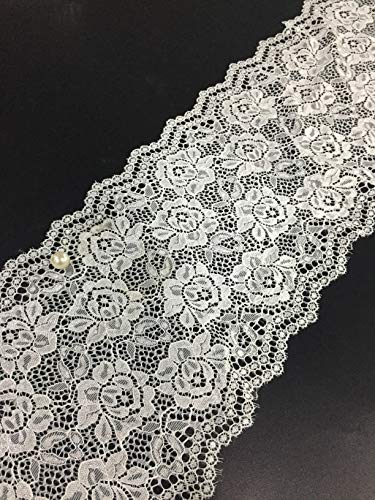 White Floral lace 6.5 Inch X 5 Yards