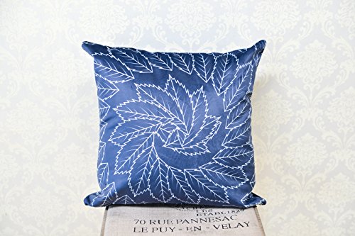 Velvet Decorative Throw Pillow Covers | Leaf Printed Cushion Cover for Couch Sofa and Bed