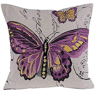 AAYU Butterfly Decorative Throw Pillow Covers 20 x 20 Inch Set of 2 Linen Cushion Covers for Couch Sofa Bed Home Decor