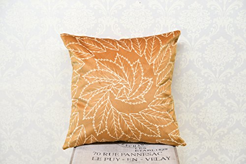 Velvet Decorative Throw Pillow Covers | Leaf Printed Cushion Cover for Couch Sofa and Bed