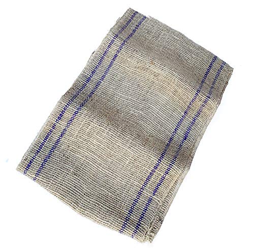 Burlap Table Runner with Blue Stripes | Burlap Table Runner Roll | Burlap Wedding Table Decor