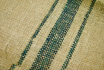 Burlap Striped Table Runner - Green | Natural Jute Burlap Striped Rustic Table Runner