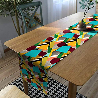 AAYU Geometric Imitation Linen Table Runner 14 x 108 Inch Runner for Everyday, Dinner Party, Outdoor Dining, Events, Decor