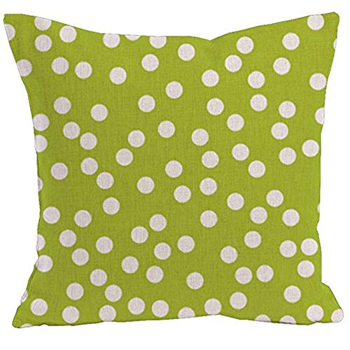 AAYU Polka Dot Decorative Throw Pillow Covers 20 x 20 Inch Set of 2 Green Grey and White Linen Cushion Covers for Couch Sofa Bed Home Decor