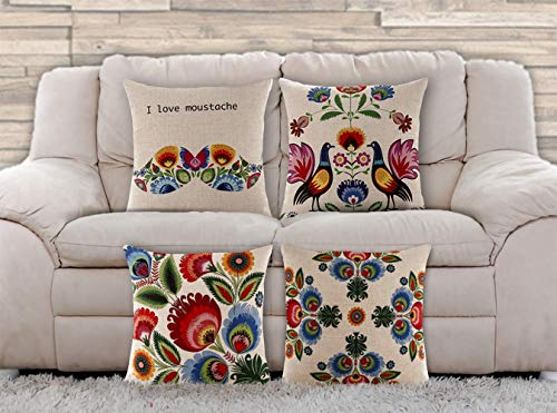 Bird and Flower Decorative Throw Pillow Covers
