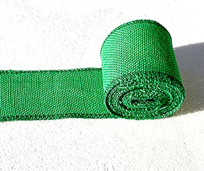 AAYU Burlap Ribbon Rolls | 3 Inch x 5 Yards | 100% Natural, Eco-Friendly | Perfect for Rustic Wedding Decorations, Baby Showers, Tie-Backs, Wreaths, Bows, Gift & Tree Wrapping, Crafts (Green)