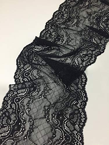 Black Floral lace 8.5 Inch X 5 Yards