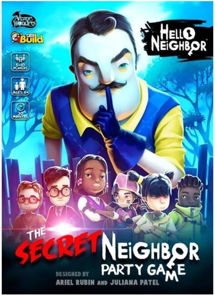 Arcane Wonders Hello Neighbor The Secret Neighbor Party Game, Blue