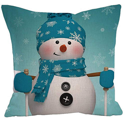 AAYU Snowman Decorative Throw Pillow Covers 20 x 20 Inch Set of 2 Linen Cushion Covers for Couch Sofa Bed Home Decor