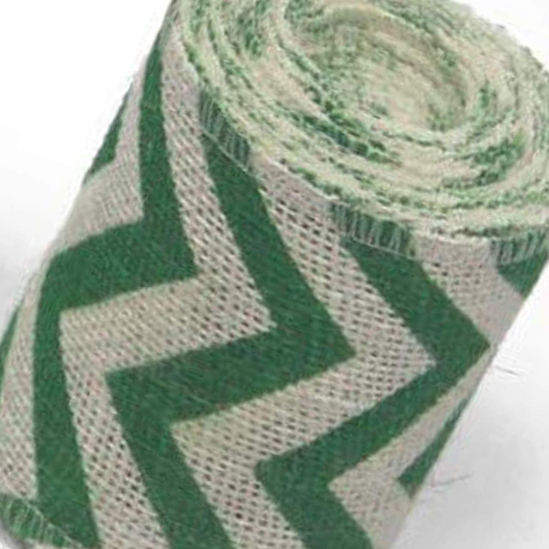 AAYU Natural Burlap Ribbon 3 Inch X 5 Yards Green and White Wave Print Jute Ribbon for Crafts Gift Wrapping Wedding